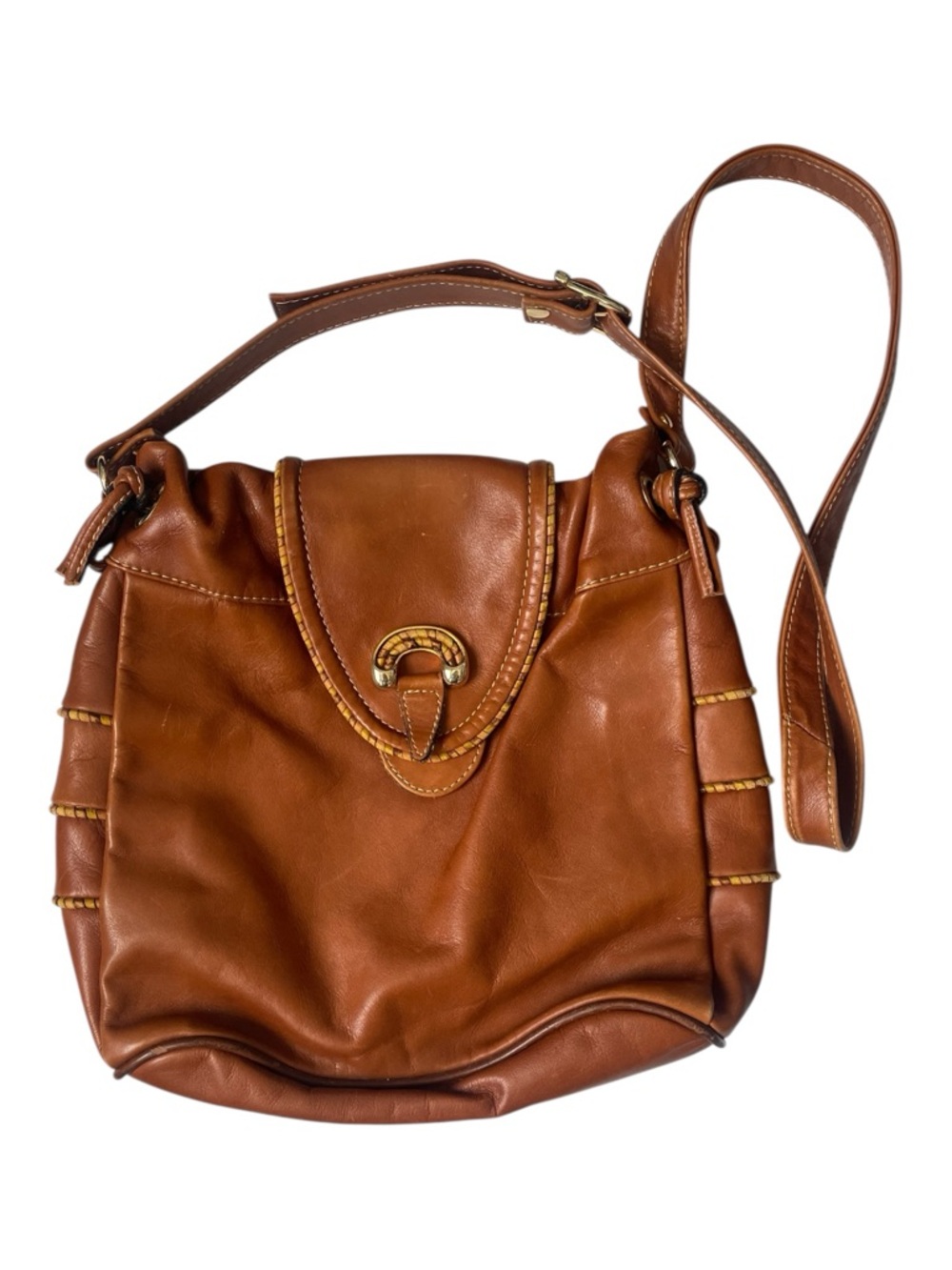 Vintage Holt Renfree Classic Brown Tan Leather Purse Bag